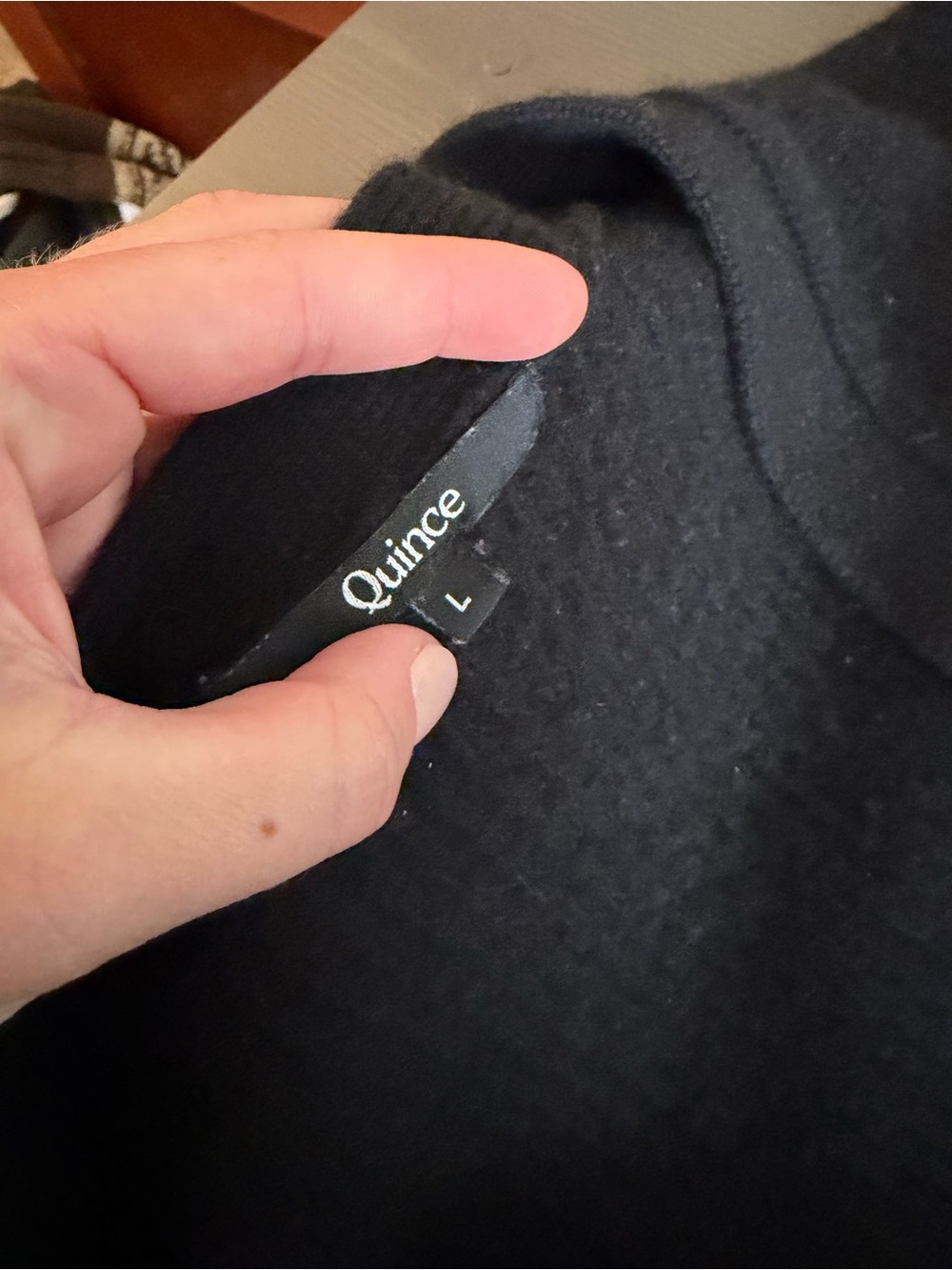 Quince Cashmere Ribbed  Black Boxy Cardigan Sweater - Picture 5 of 8